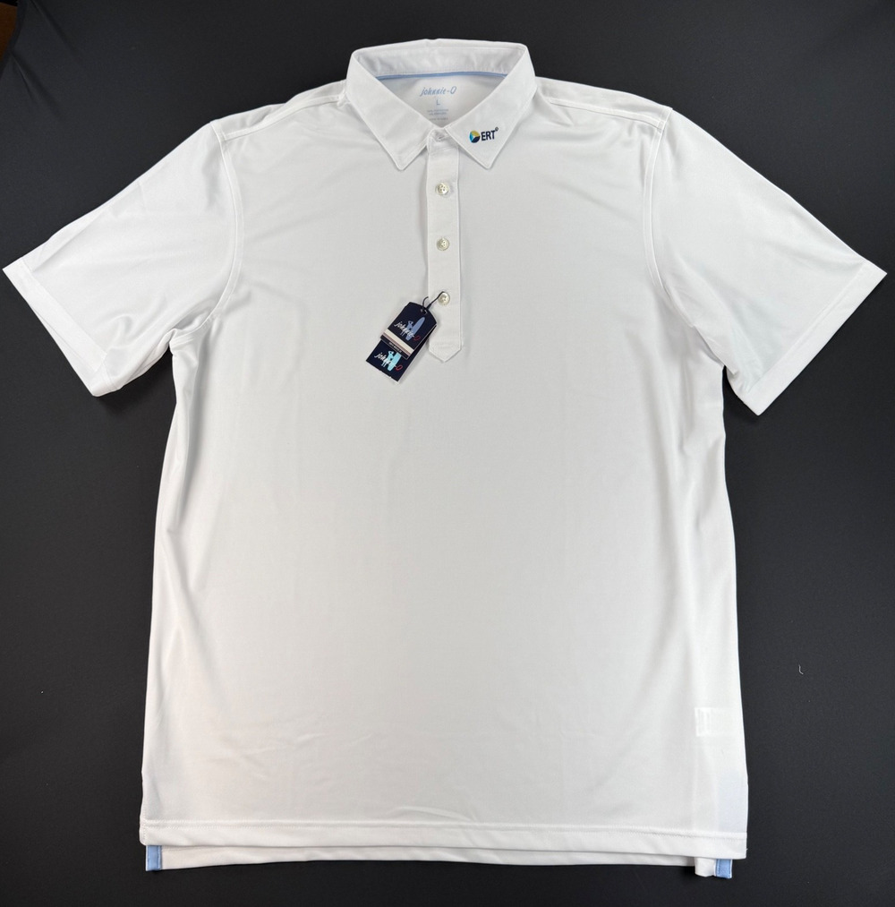 Johnnie O White ERT Short Sleeve Polo Shirt (Men's L)